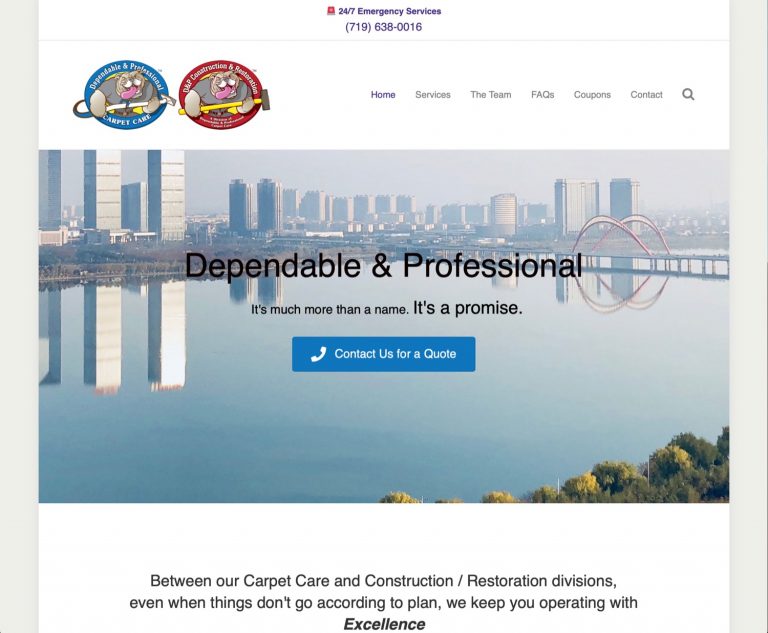 Dependable & Professional website showcasing their services
